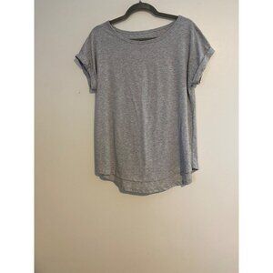 Cato Womens M Casual Gray T-Shirt With Back Pleat Design Hi Low Hem